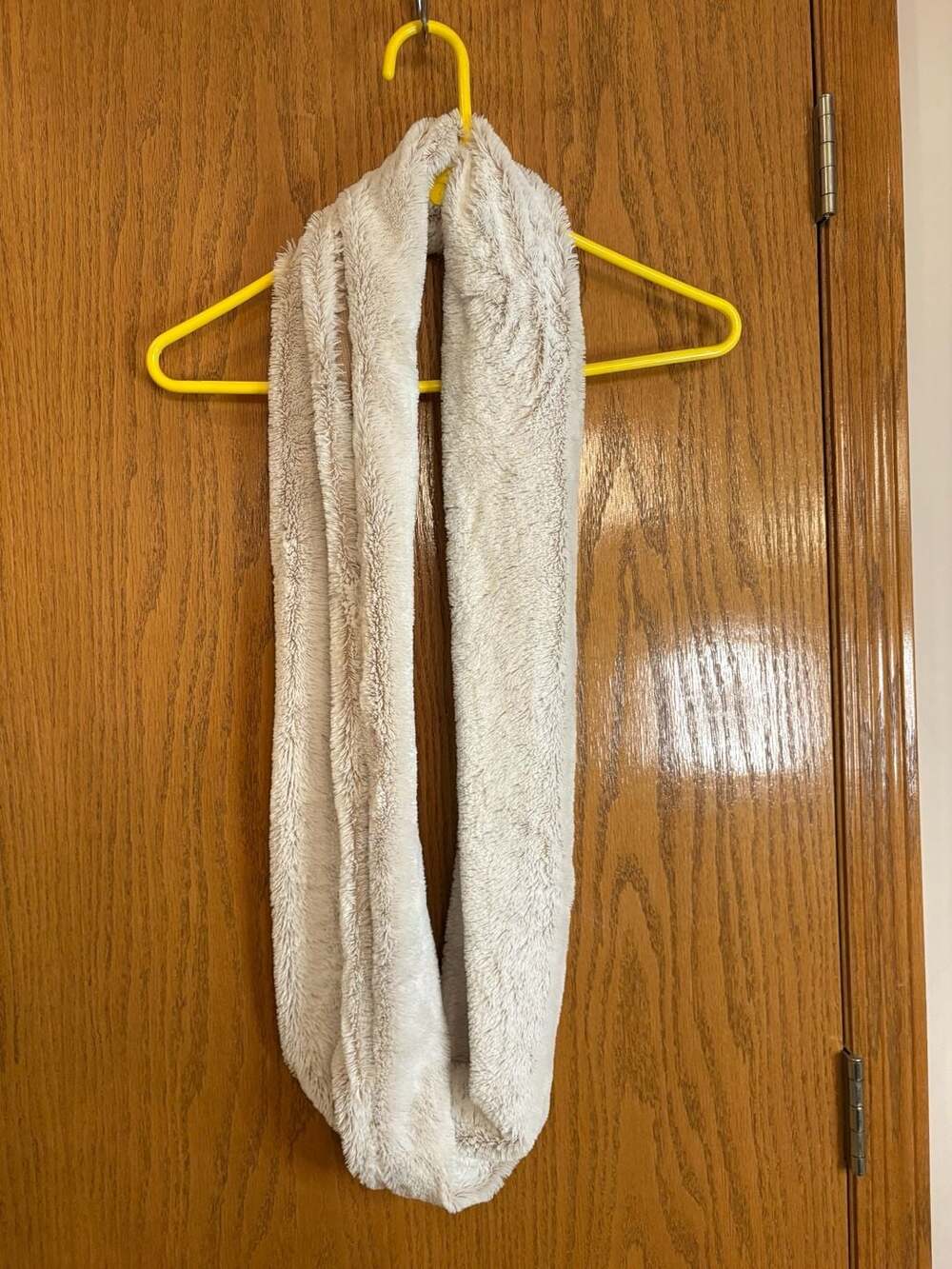 Faux Fur Infinity Scarf Cream Fluffy Winter Neck Warmer